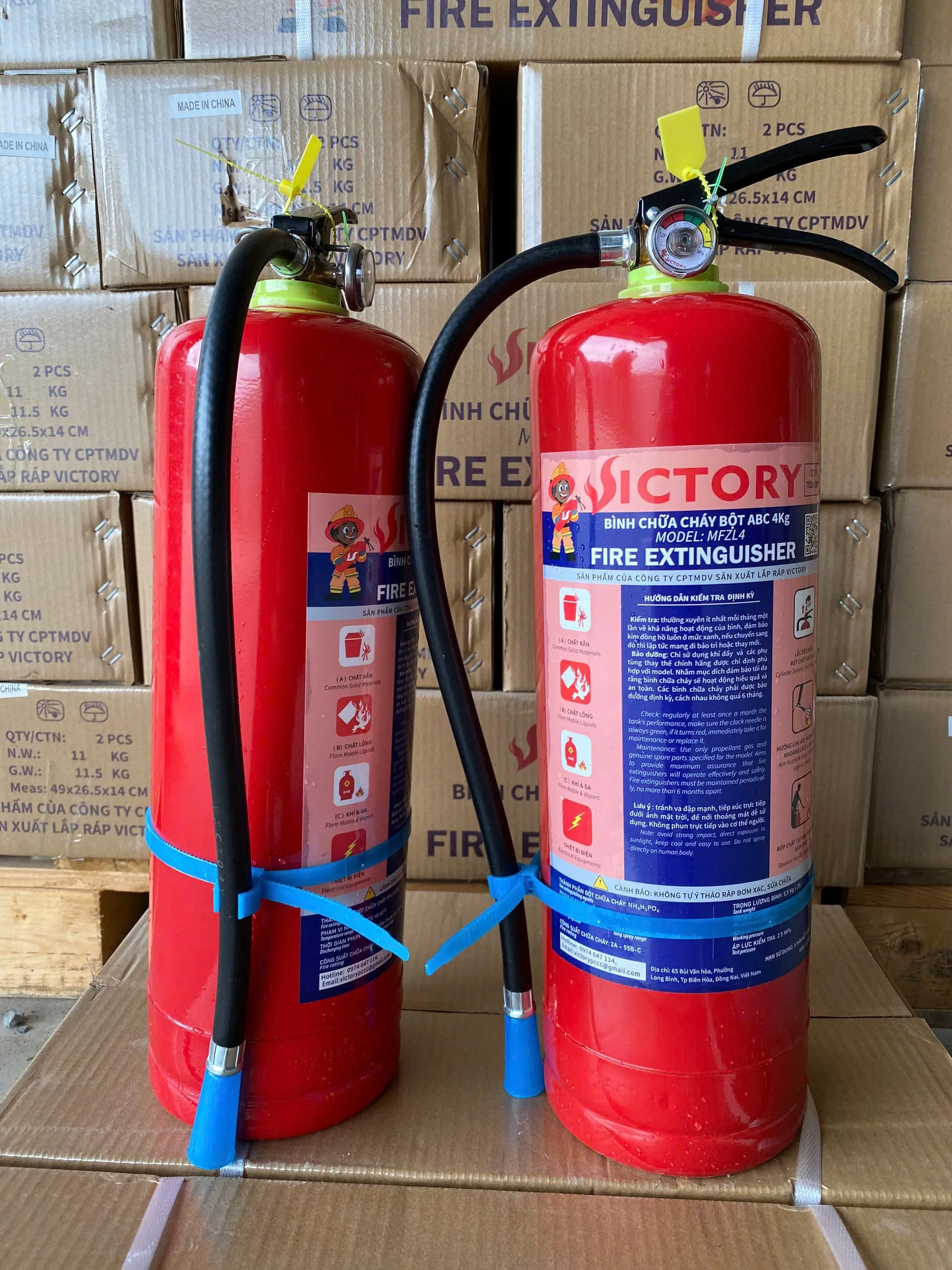 Bình chữa cháy bột ABC 4KG-MFZL4 + TEM KIỂM ĐỊNH