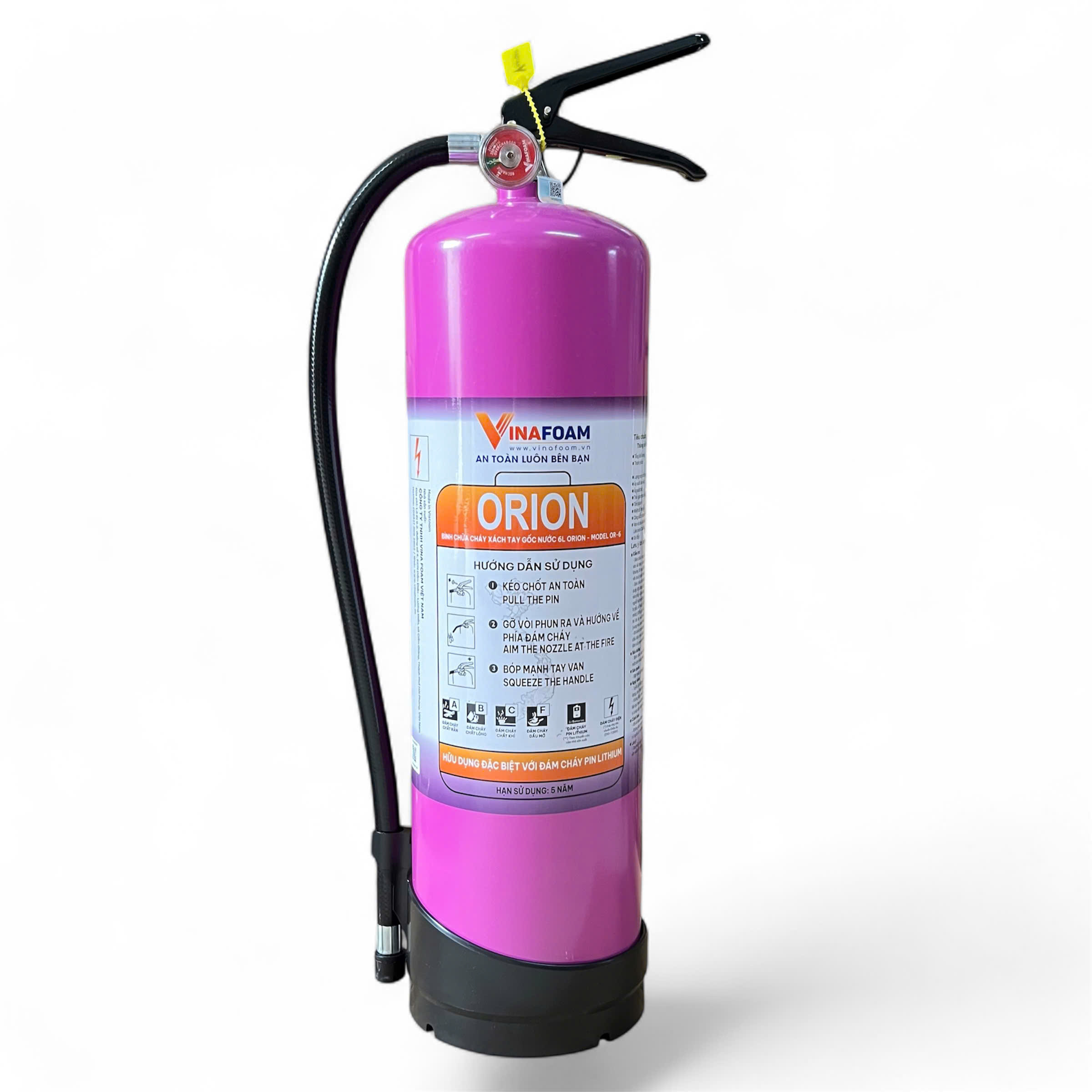 gen-h-bình pin orion 6L Bình chữa cháy PIN LITHIUM VINAFOAM ORION 6L + TEM KIỂM ĐỊNH